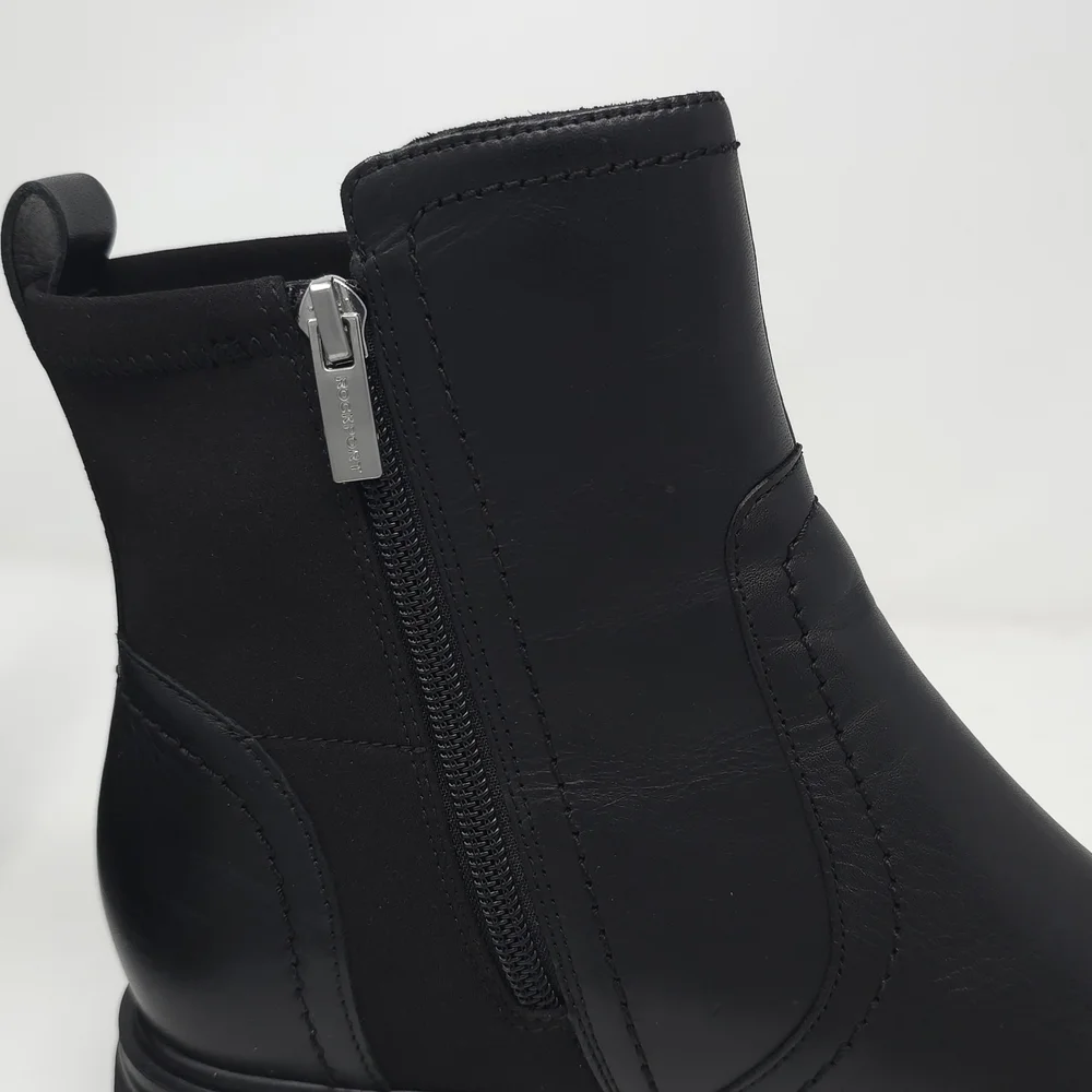 Rockport Black Leather Ankle Booties with Side Zip 9.5M - Picture 12 of 14